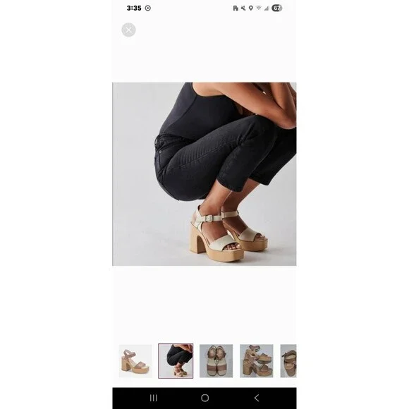 Dolce Vita Elly Platform tan leather ankle strap block heal size 10 Boho Anthro - Picture 10 of 10